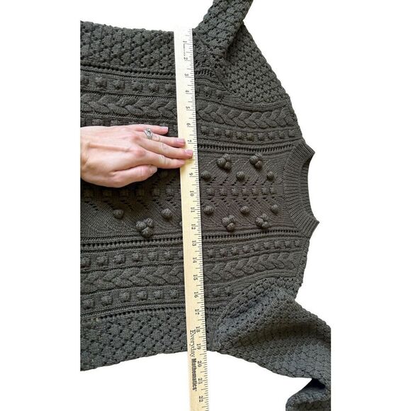 Sezane Rob Jumper Wool Sweater size S Green Crewneck Popcorn - Picture 5 of 10